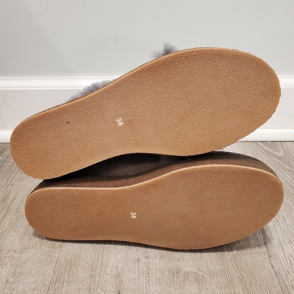 NEW Antelope Fur Trim Ankle Boot Taupe Gray - Picture 6 of 11